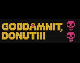 Goddamnit, Donut! | Bookmark cross stitch PATTERN | Dungeon Crawler Carl