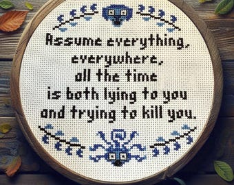 Croc's Wisdom Cross Stitch Pattern | Disvount Dan Inspired PDF Download