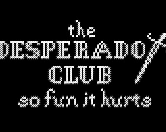 The DESPERADO CLUB LOGO | Dungeon Crawler Carl cross stitch pattern