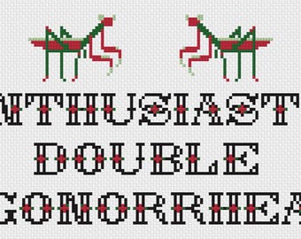 Enthusiastic Double Gonorrhea | Cross stitch PATTERN