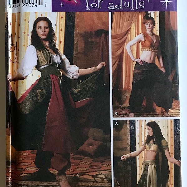 Simplicity 5359 Misses' Gypsy, Belly Dancer Costume Pattern flowing skirt, Scarves, wide pants, crop top Sizes 6-8-10-12, 14-16-18-20 UNCUT