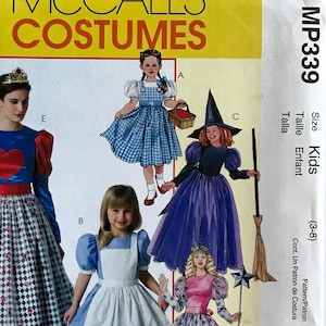 McCall&#39;s MP339/MP264 Children&#39;s and Girls&#39; Wizard of Oz Dorothy Witch Costumes Halloween sewing pattern sizes 3-4, 5-6, 7-8 UNCUT