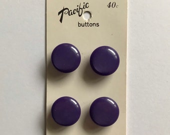 10 Purple Vintage Shank Buttons 7/16 Inch