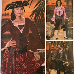 Simplicity 4914/0509 Womans' Pirate Costume, Steampunk, Corset style bodice Sewing Pattern Sizes 14-16-18-20-22 UNCUT