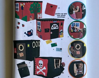 Simplicity 1676 Child's Playhouse made from felt and cotton fits over a card table Sewing Pattern One Size UNCUT