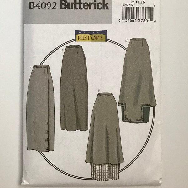 Butterick B4092 Misses' 1914 Basque Skirt Sewing Pattern Reenactment Costume Sizes 6-8-10 UNCUT