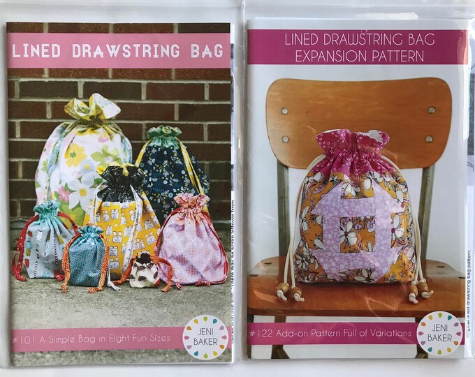 Lined Drawstring Bag and Expansion Pack Sewing Pattern Bundle by Jeni ...
