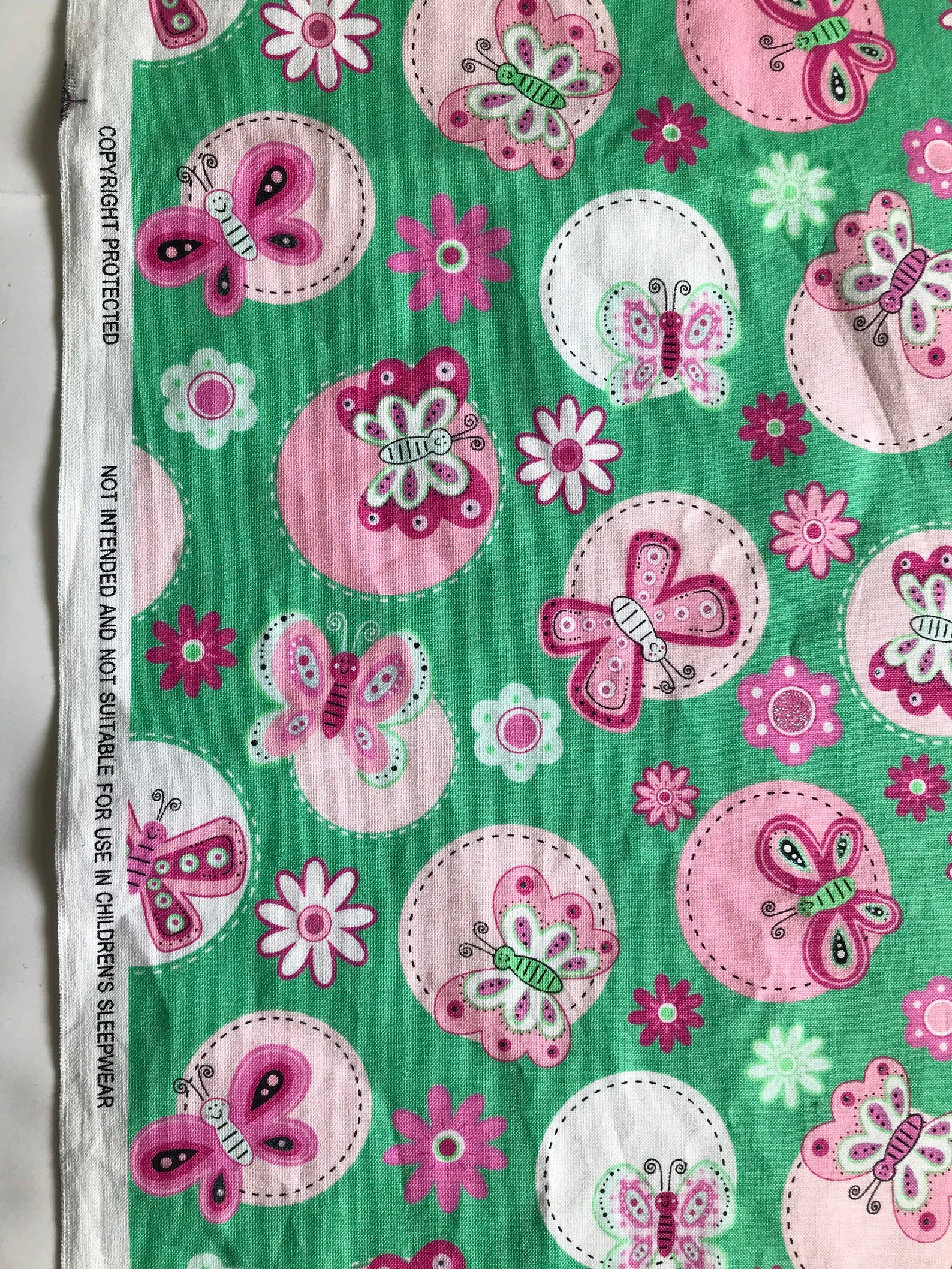 Butterfly Print Quilting Cotton Fabric With Subtle Glitter Etsy UK