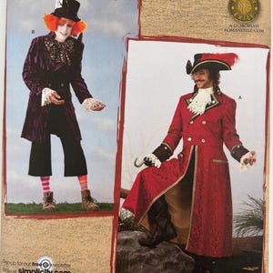 Simplicity 2333 Mens' Costume: Coat, Hat, Boot Covers Sewing Pattern Sizes XS-S-M UNCUT