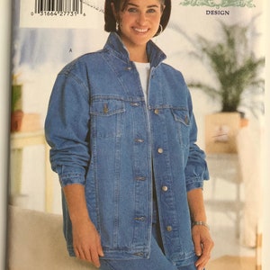 Butterick 5581 90s Women&#39;s/Petite Denim Jacket & Vest Classic Plus Size Sewing Pattern by Delta Burke Sizes 16W-18W-20W UNCUT