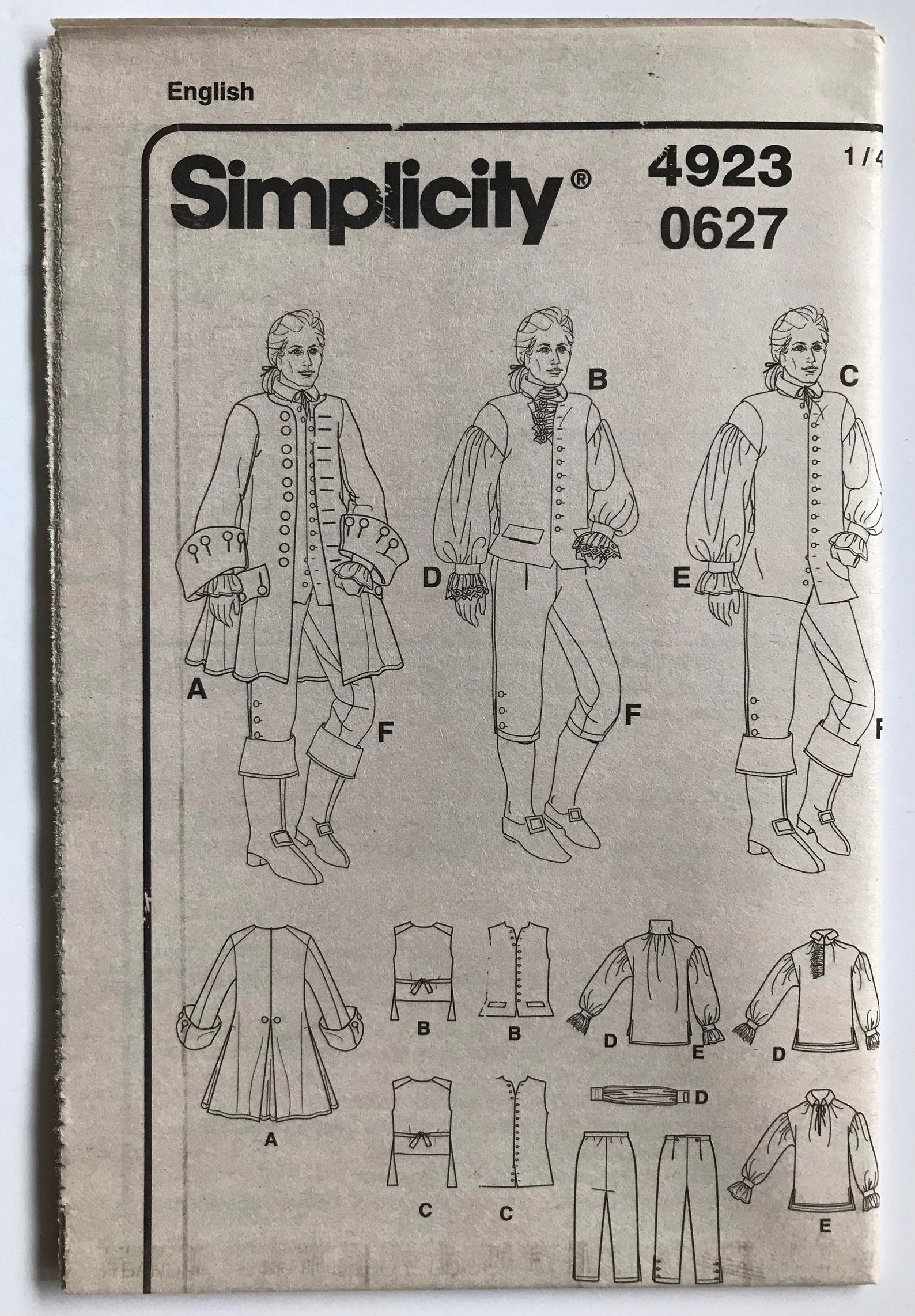 Simplicity 4923 0627 0209 Men's Costume Captain Jack Etsy