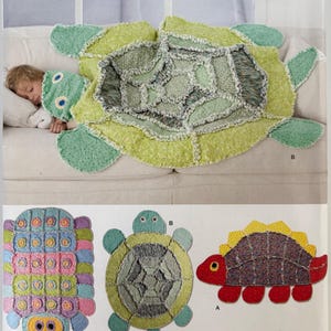 Simplicity 2493 Longia Miller Design Rag Quilts- Turtle, Caterpillar and Dragon Sewing Pattern One Size UNCUT