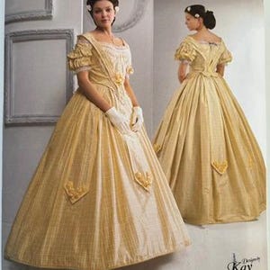 柔らかい Civil 2881 Simplicity War Pattern Sewing Costume UNCUT Dress 裁縫材料