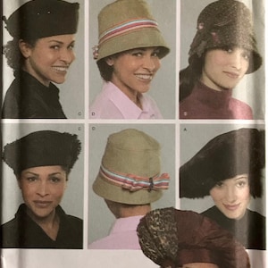 Simplicity 4519 Hats in three sizes Pattern by Patti Wagner Miller Bucket, Cloche, wide brim, beret sizes S, M, L UNCUT