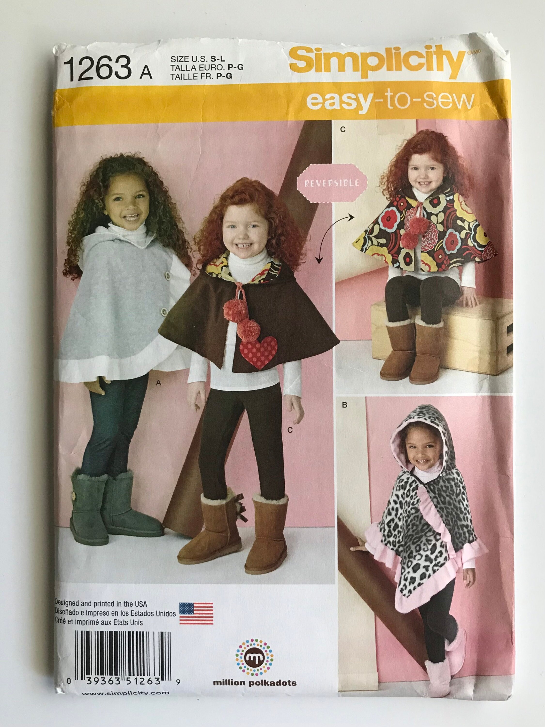 人気商品・限定商品ばかりの「超得 半額福袋」が販売開始 Simplicity 1263 Childs' Poncho & Reversible Cape Sewing 裁縫材料