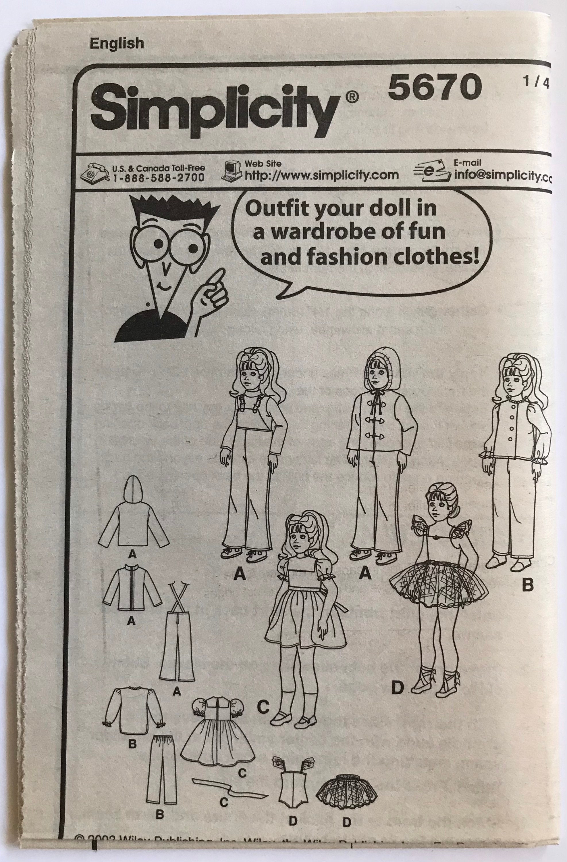 Simplicity 5670 18 American Girl Sized Doll Clothes - Etsy