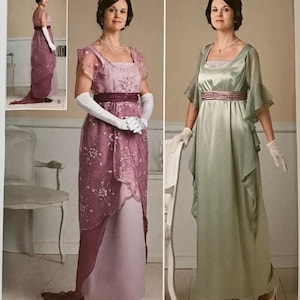 Simplicity 1517 Edwardian long Dress Costume, 1900s reenactment, Downton Abbey Dress Sewing Pattern Sizes 6-8-10-12 UNCUT