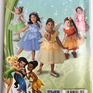 Simplicity 1792/0859/0204 Disney Fairies Dress, Pants, wings Toddler child Costume Halloween sewing pattern Sizes 1/2-1-2-3 UNCUT