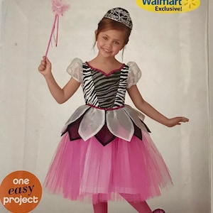 Simplicity 0881 0699 Girls Fairy Costume with fit and flare dress skirt with petals and tulle Halloween sewing pattern Sizes 4-5-6-7-8 UNCUT