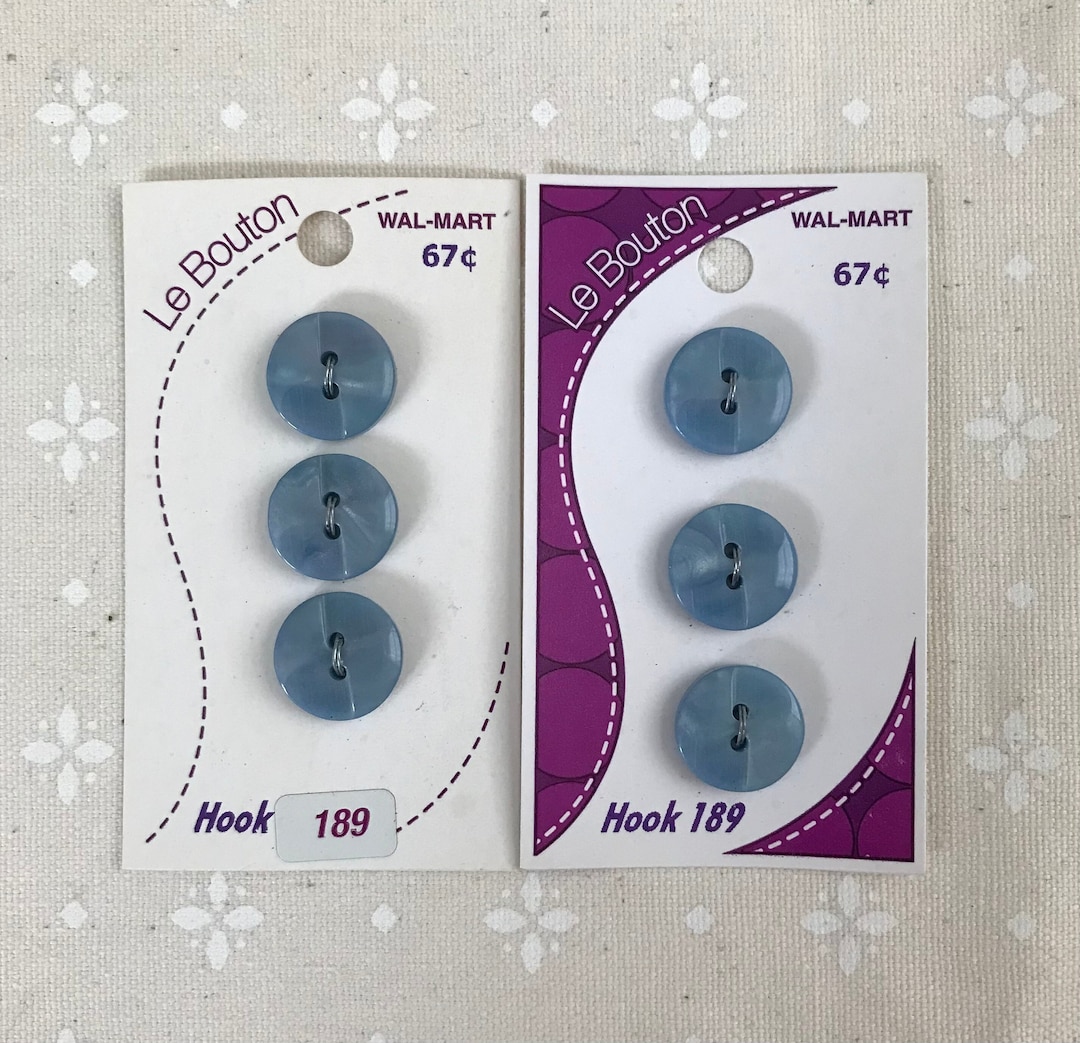 Light Blue 5/8 Inch Buttons, 6 Total on 2 Cards, Two Hole Buttons by Le ...