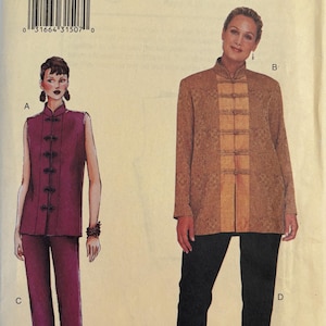 May include: A sewing pattern envelope for Vogue Today's Fit by Sandra Betzina, number 7263. The front displays illustrations of two outfits: a sleeveless plum tunic with matching pants, and a long-sleeved tan jacket with black trousers.