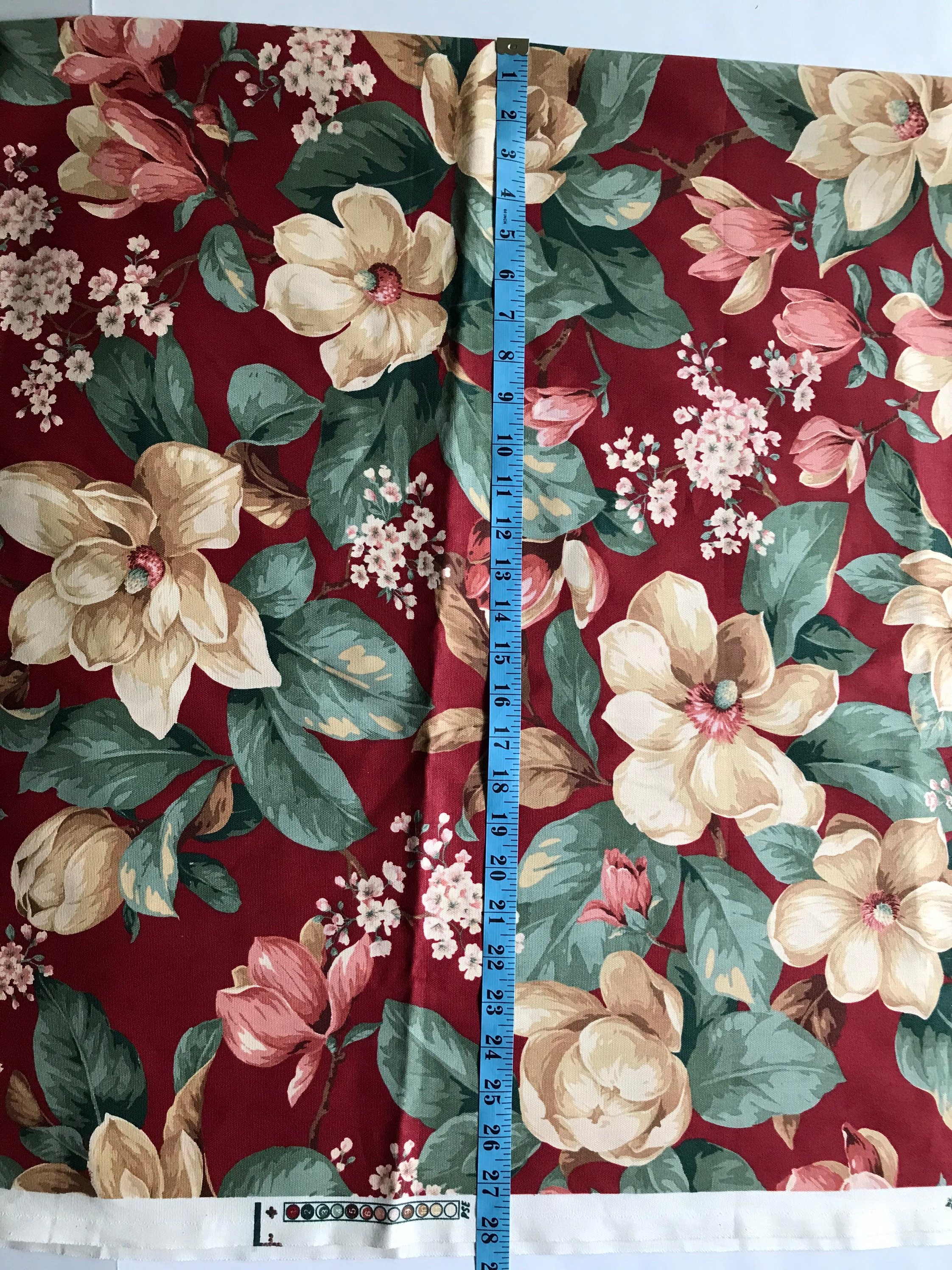 Vintage Drapery Fabric Large Floral 2 2/3 Yards X 54 Sharon - Etsy