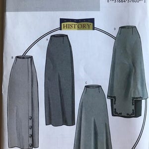 Butterick B4092 Misses&#39; 1914 Basque Skirt midi length straight skirt Sewing Pattern Reenactment Costume Sizes 6-8-10 UNCUT