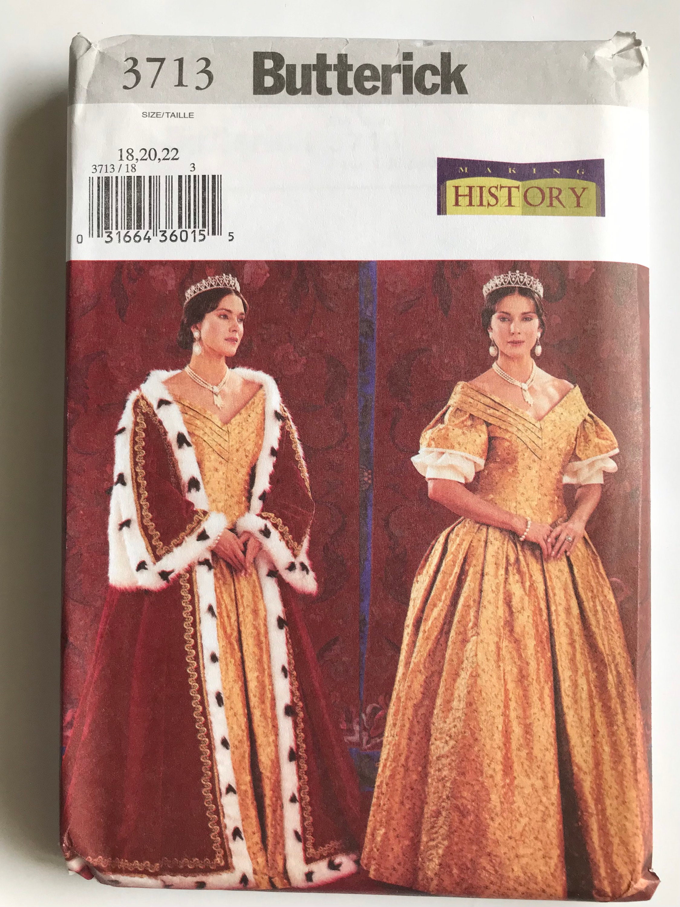 Butterick 3713 Historical Costume (early 19th Century) Sewing