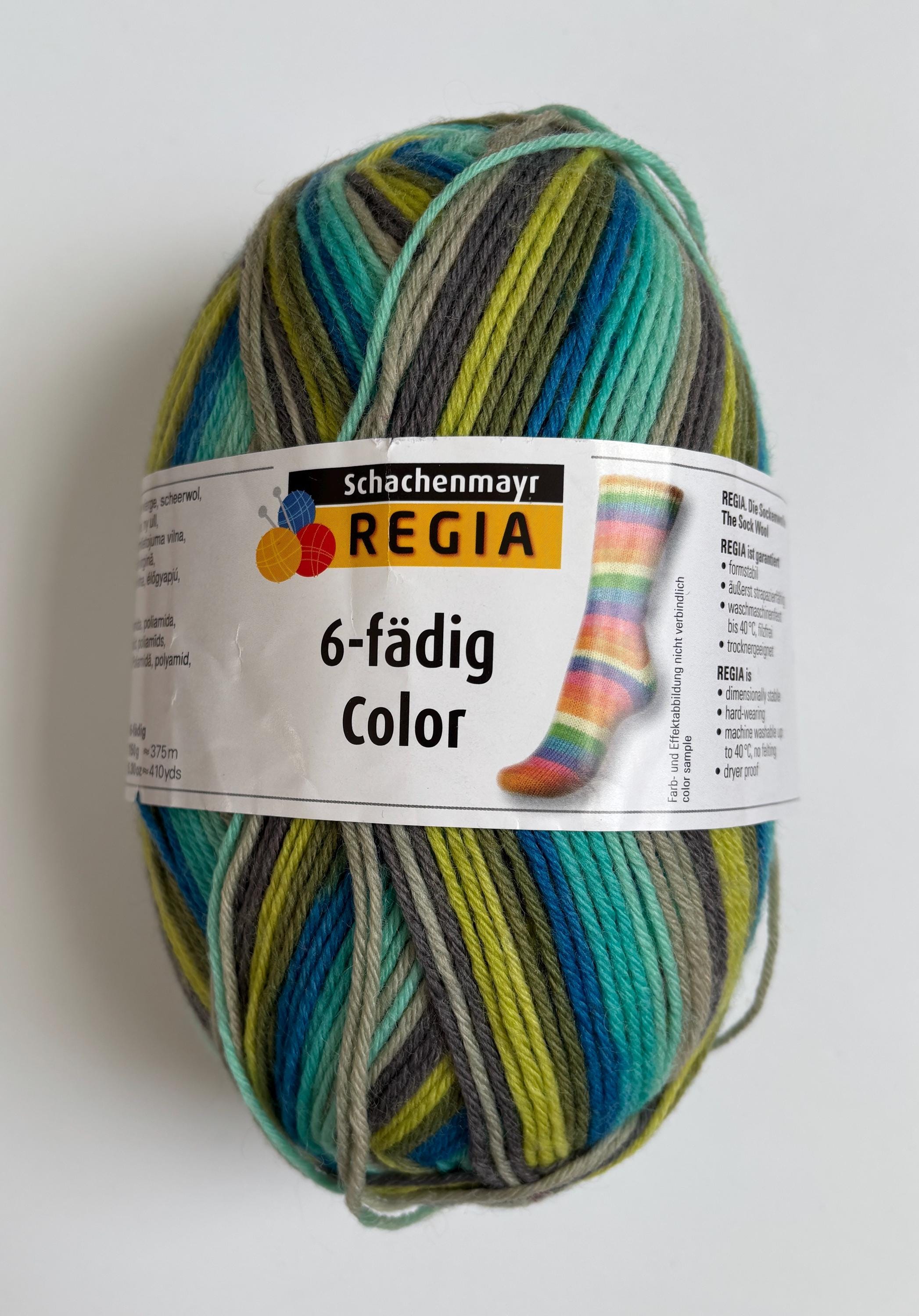 Regia 6-fädig Color Self Striping Sock Yarn, Wool & Polyamide, DK