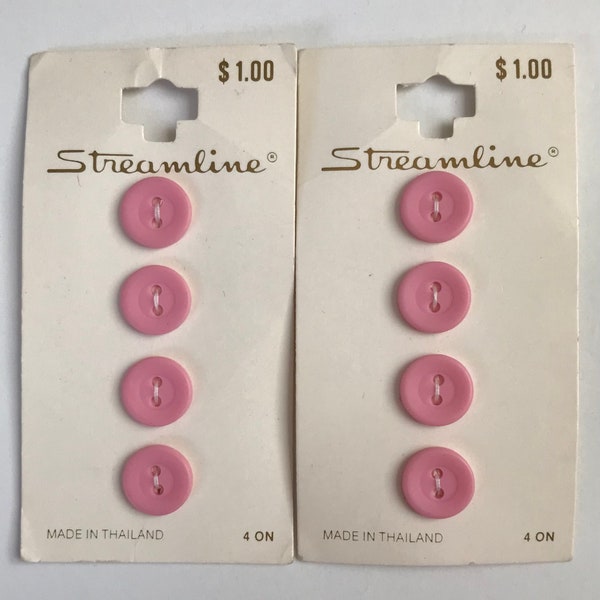 Light Pink Small buttons- Vintage, 1/2", 8 buttons on two cards (or 12 on 3 cards) by Streamline