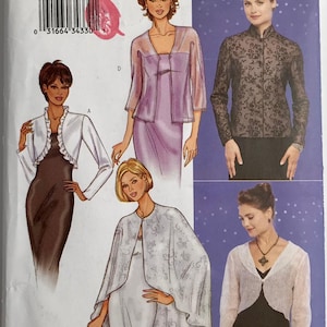 May include: A sewing pattern for a women's jacket, bolero, and top. The pattern is from Butterick and the pattern number is 3345. The pattern includes sizes 12, 14, and 16.