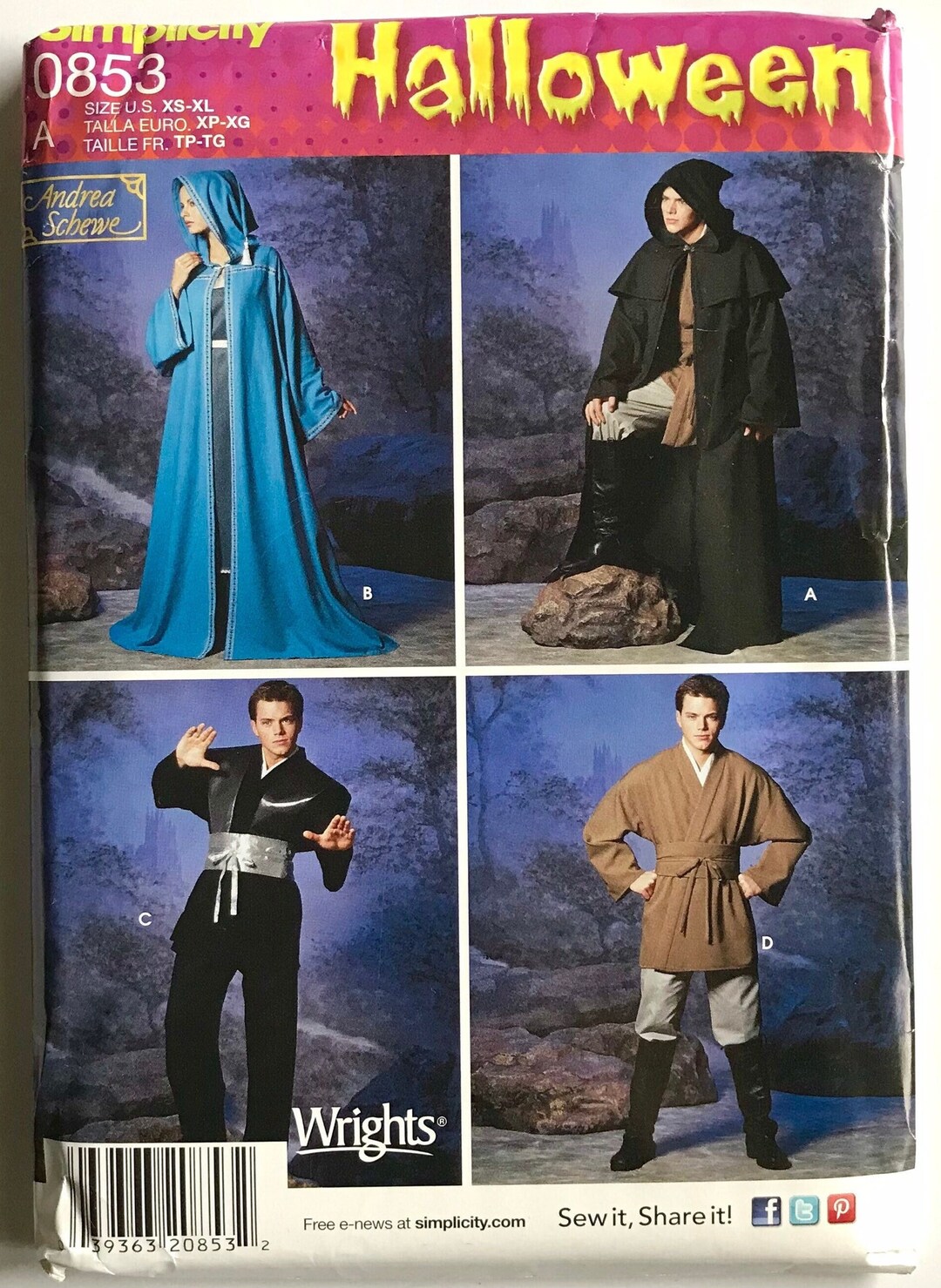 Simplicity 0853/5840 Misses', Men's and Teens' Robe and Tunic Sewing ...