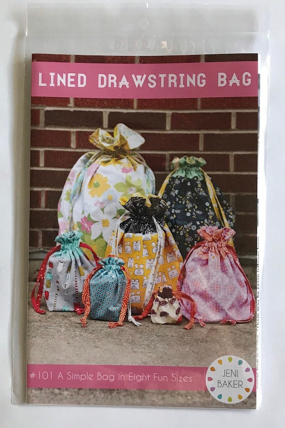 Lined Drawstring Bag Sewing Pattern by Jeni Baker - Etsy