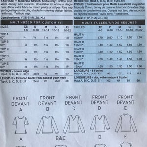 Butterick B4290 Misses'/petite Top Sewing Pattern Stretch Knit With ...