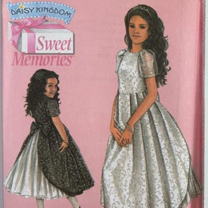 Simplicity 4899 Child&#39;s & Girls&#39; Party Dress  with curved overskirt by Daisy Kingdom Sewing Pattern sizes 3-4-5-6 or 7-8-10-12-14 UNCUT