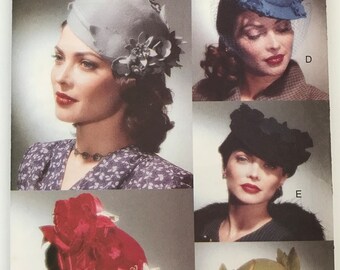 Vogue 7325 Vintage Hats, Fascinator Hats, 6 designs with flowers and embellishments, veil, formal hats Sewing Pattern One Size UNCUT