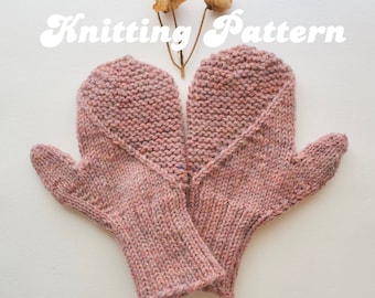 Slant Mittens Knitting Pattern - PDF document digital download - how to instructions for DIY mitts - fiber craft knit your own tutorial