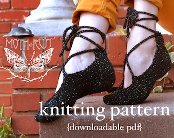 Ghillies Dance Slipper Knitting Pattern - PDF digital document download - how to instructions - fiber craft diy knit