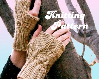 Wheatley Wristwarmers Knitting Pattern - Fingerless Mittens PDF document digital download - how to instructions - fiber craft knit your own