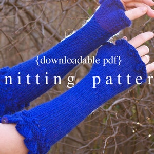 Rosetta Armwarmers Knitting Pattern PDF digital document download how to instructions fiber craft diy knit image 1