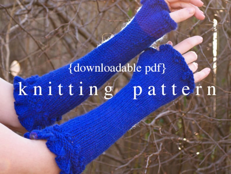 Rosetta Armwarmers Knitting Pattern PDF digital document download how to instructions fiber craft diy knit image 1