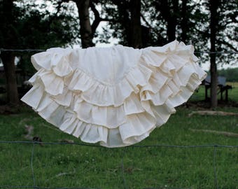 Coquette Bloomers - Large, Extra Large, or 2X (Choose Your Size) - 100% Cream Cotton Muslin / Ruffle - Adult / Women Handmade in Kansas