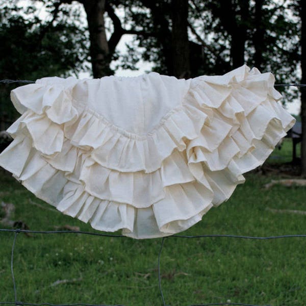 Coquette Bloomers - Large, Extra Large, or 2X (Choose Your Size) - 100% Cream Cotton Muslin / Ruffle - Adult / Women Handmade in Kansas