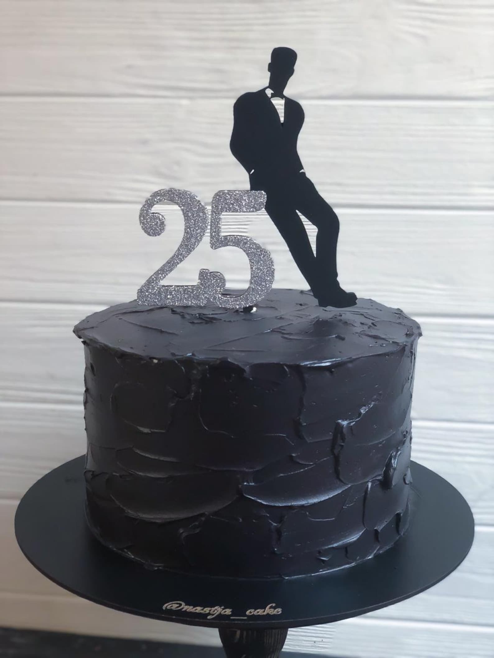 Man Cake Topper Silhouette Boy Topper 25th Birthday Topper Etsy