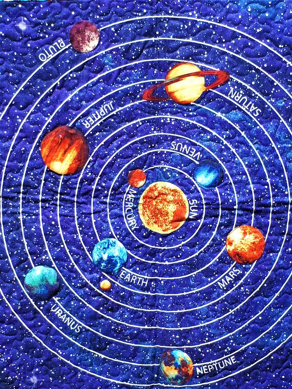 Solar System Baby Blanket Spacethemed Baby Quilt Baby Etsy Canada