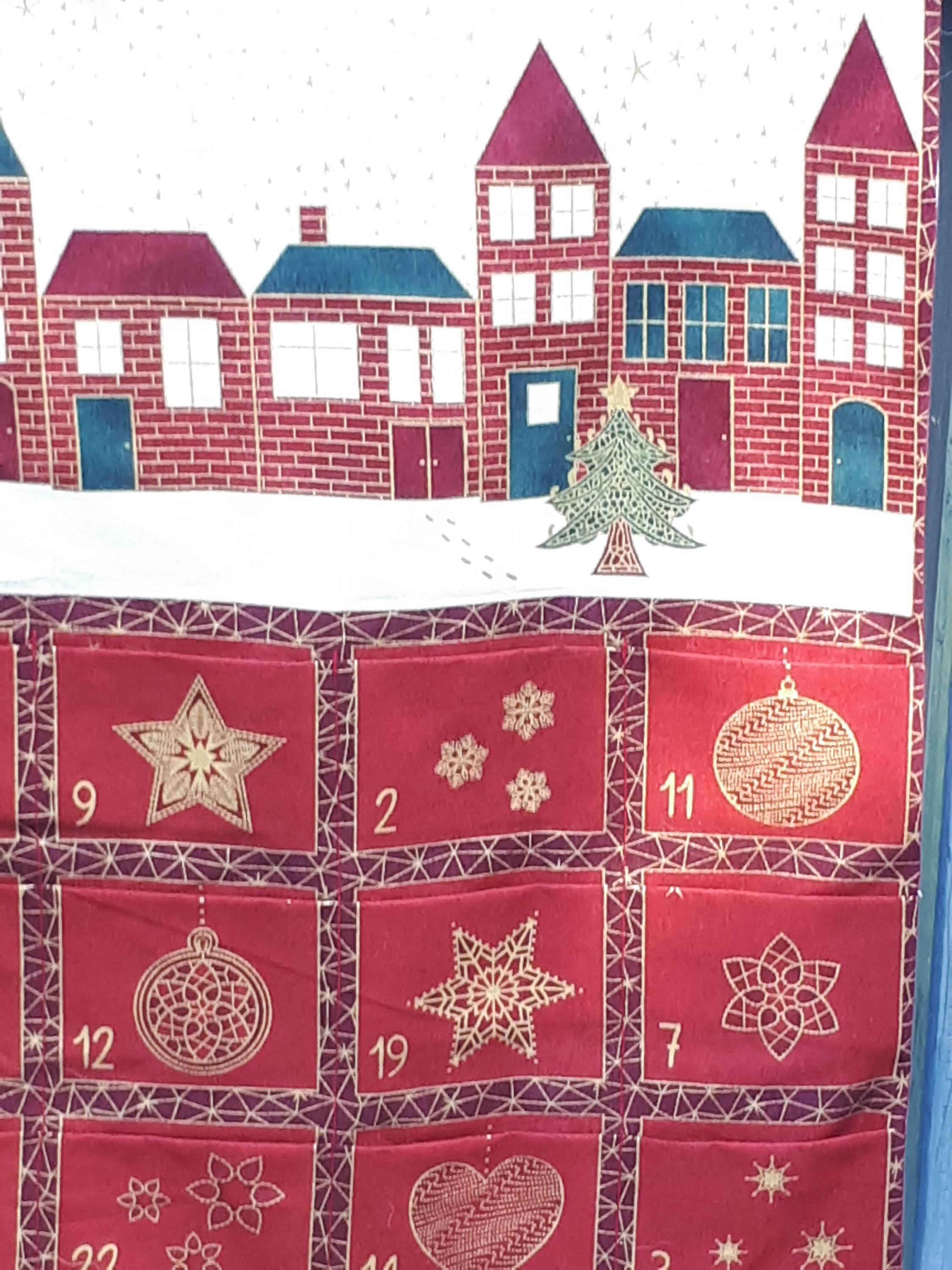 Fabric Advent Calendar Christmas Town Fillable Calendar Etsy