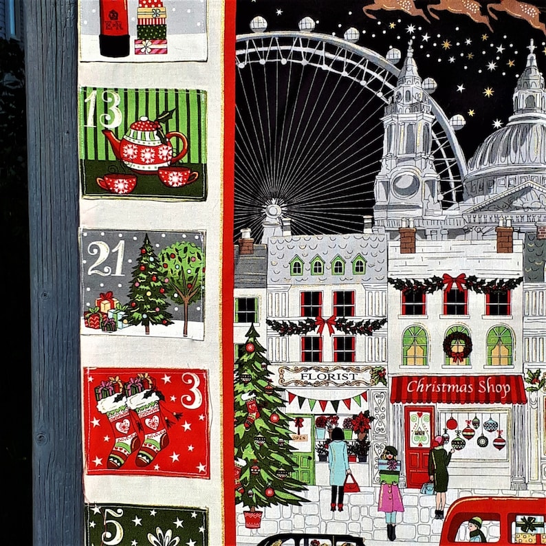 Fabric Advent Calendar London Christmas Fillable Calendar Etsy Canada