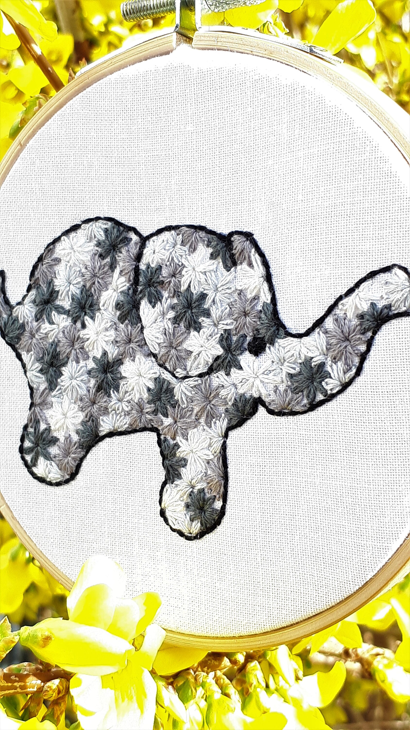 Enchanting Elephant Hand Embroidery Pattern PDF Pattern Etsy España