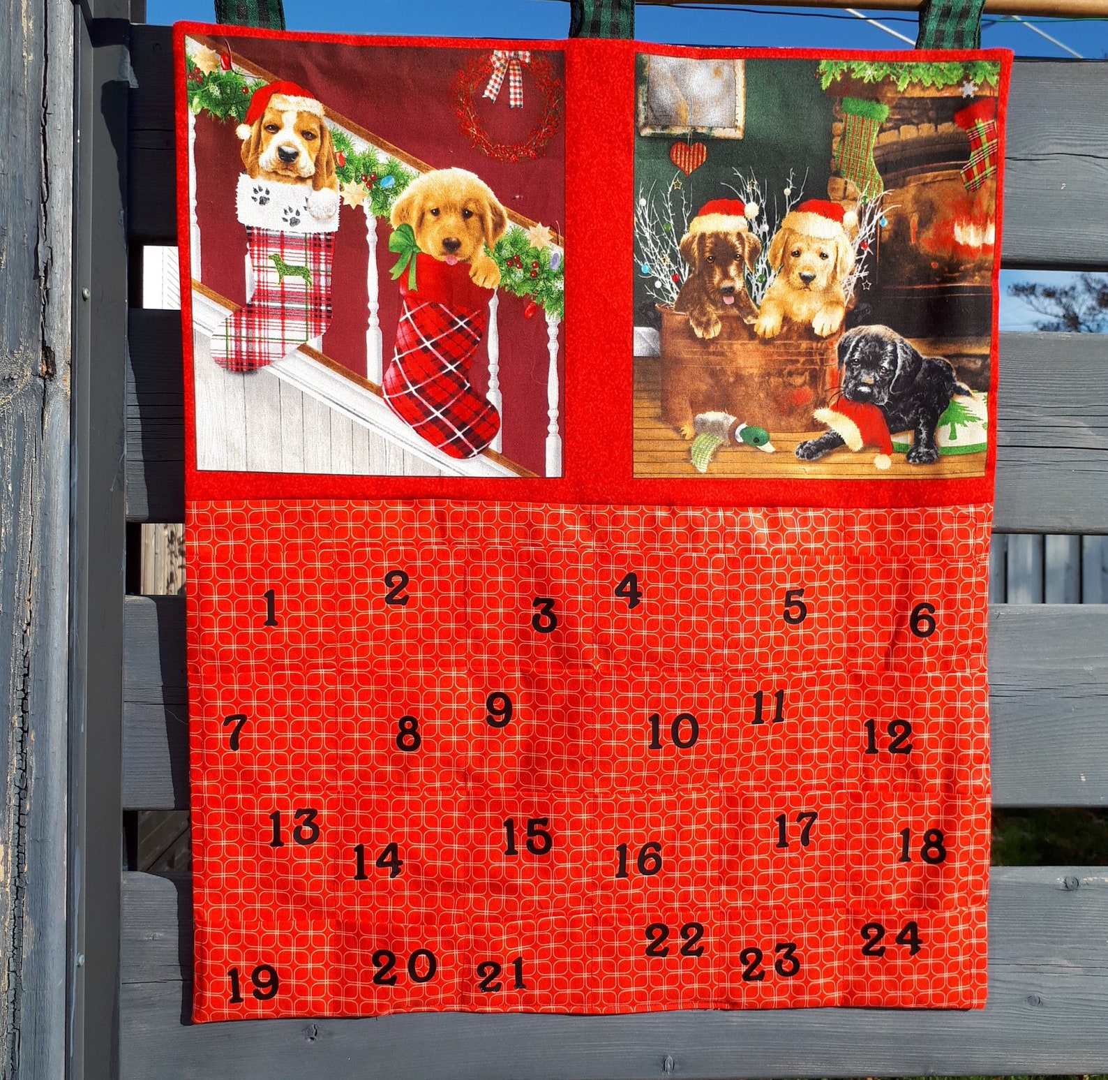 fabric-advent-calendar-puppies-christmas-fillable-calendar-etsy-canada