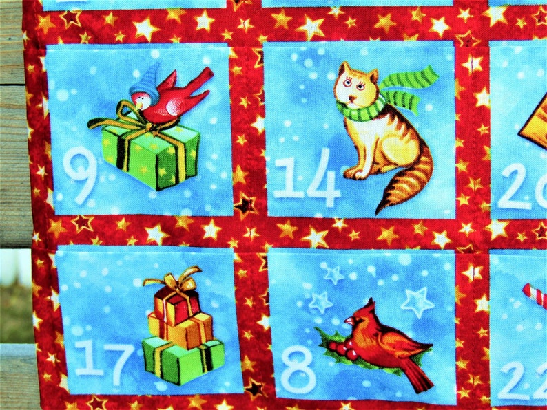 Keepsake Fabric Fillable Christmas Advent Calendar Large Snowmen Backing Fabric
